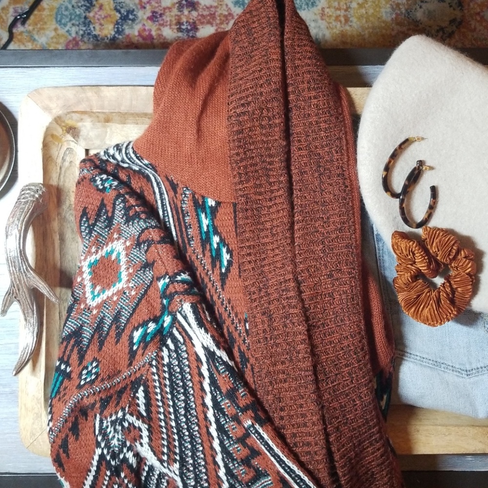 Ecoté | Terracotta Hooded Knit Cardigan